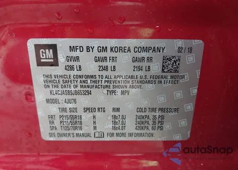 2018 Buick Encore Preferred z USA, uszkodzony, nr VIN KL4CJASB9JB653294